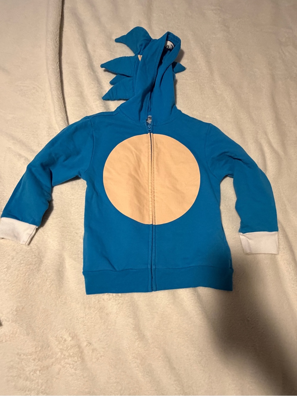 H&M Sonic Blue Hoodie with Cream Belly and Hood Spikes - Kids